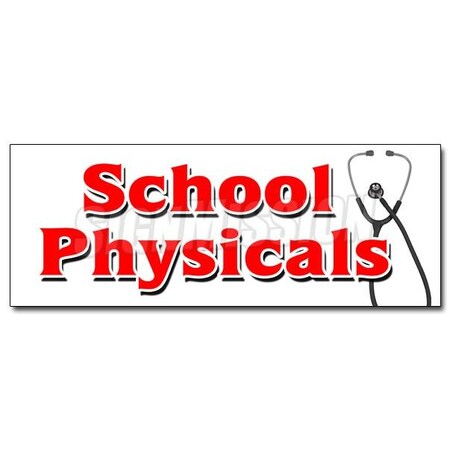 Signmission SCHOOL PHYSICALS DECAL sticker no appointment walk-in flu shots health, D-12 School Physicals D-12 School Physicals